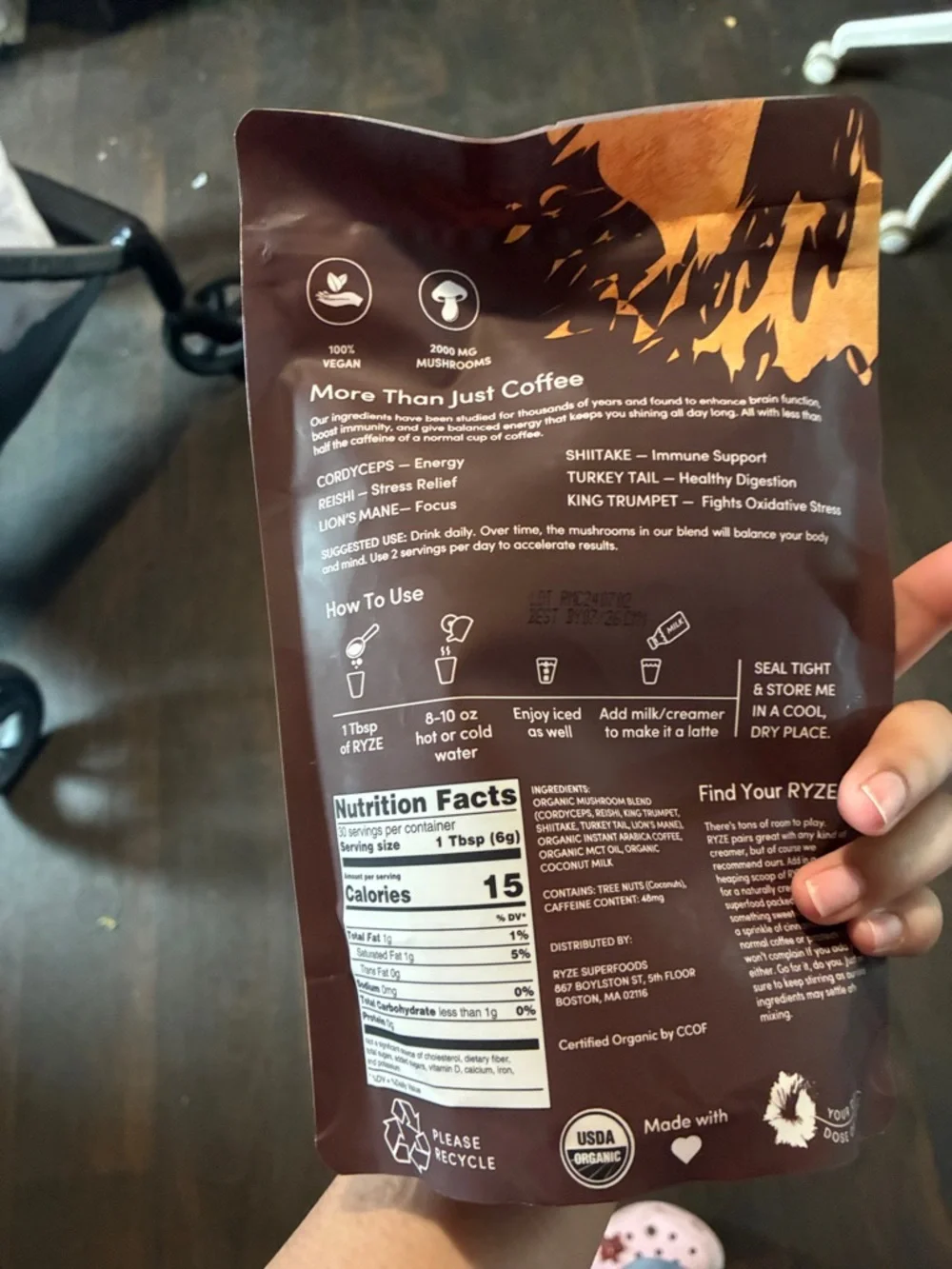 RYZE Mushroom Coffee - Brown & Gold Pack - Picture 2 of 3